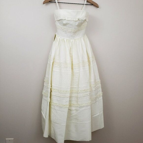 BHLDN by Anthropologie Hitherto Buttercream Fondant Tea Gown Dress New S… - Picture 1 of 11